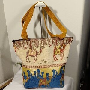 Turkish Arabian Tapestry Camel Tote Bag